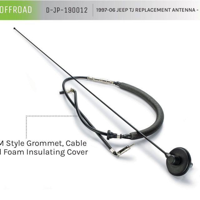 DV8 Offroad D-JP-190012 - DVED-JP-190012 - DV8 Offroad 1997-06 Jeep TJ Replacement Antenna Black - Shipped in Europe - Tuningsupply.com