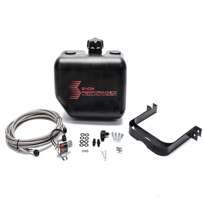 Snow Performance SNO-40014-BRD - SNOSNO-40014-BRD - Snow Performance Water Tank Upgrade 2.5gal Braided SS Line w/Bracket/Solenoid/Hose/Fittings - Shipped in Europe - Tuningsupply.com