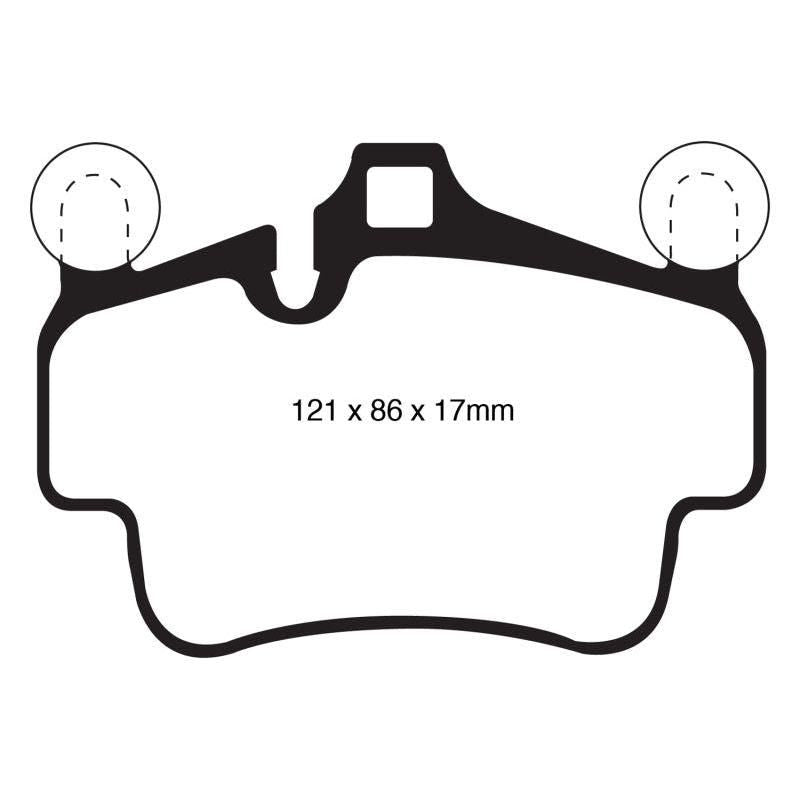 EBC DP42029R - EBCDP42029R - EBC 07-08 Porsche 911 (997) (Cast Iron Rotor only) 3.6 Carrera 2 Yellowstuff Front Brake Pads - Shipped in Europe - Tuningsupply.com