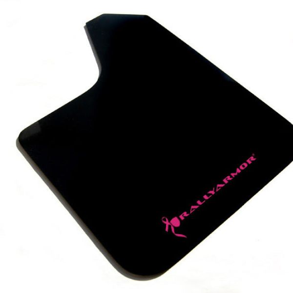 Rally Armor MF12-BAS-BCPK - RALMF12-BAS-BCPK - Rally Armor Universal Fit (No Hardware) Basic Black Mud Flap w/ Pink Logo - Shipped in Europe - Tuningsupply.com