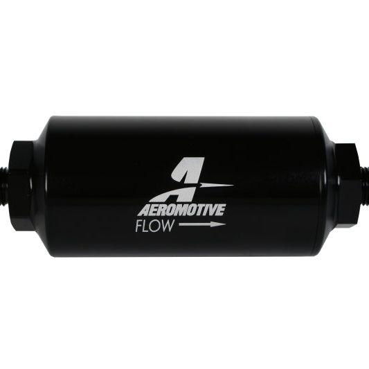 Aeromotive 12347 - AER12347 - Aeromotive In-Line Filter - (AN-6 Male) 10 Micron Fabric Element Bright Dip Black Finish - Shipped in Europe - Tuningsupply.com