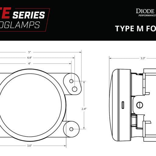Diode Dynamics DD5131P - DIODD5131P - Diode Dynamics Elite Series Type M Fog Lamps - Yellow (Pair) - Shipped in Europe - Tuningsupply.com