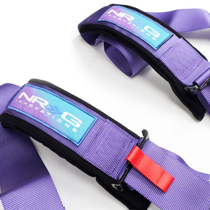 NRG SBH-B6PCPP - NRGSBH-B6PCPP - NRG SFI 16.1 5Pt 3 Inch Seat Belt Harness with Pads / Cam Lock - Purple - Shipped in Europe - Tuningsupply.com