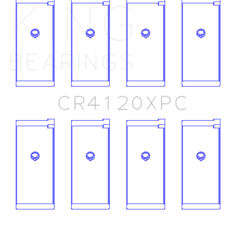 King Engine Bearings GCR4120XPC.026 - KINGCR4120XPC.026 - King Engine Bearings Mitsubishi 4G63/4G64 Coated Connecting Rod Bearing Set of 4 - Size +.026mm - Shipped in Europe - Tuningsupply.com