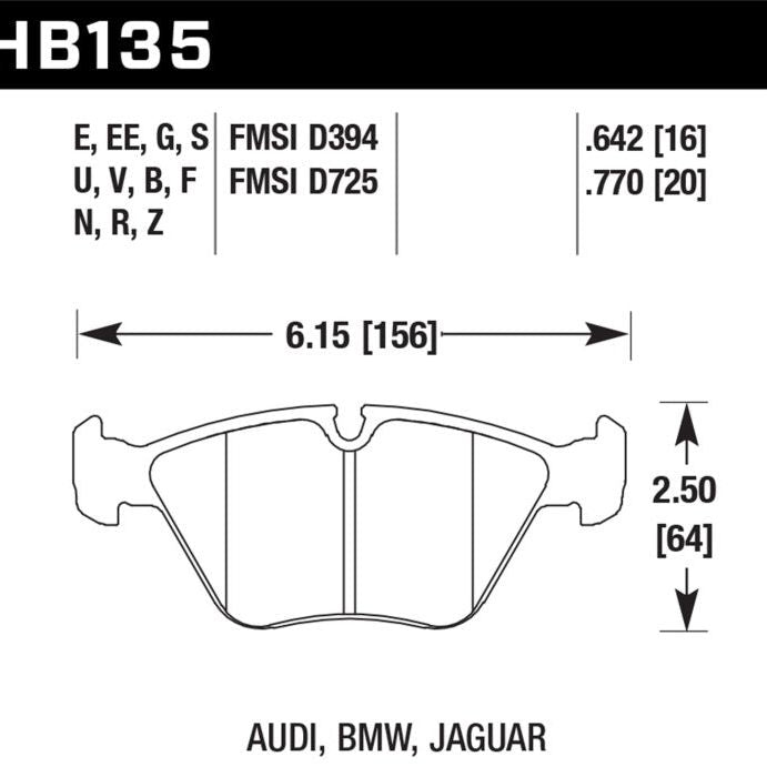 Hawk Performance KHB135E.760 - HAWKHB135E.760 - Hawk 1997 BMW E36 M3 Blue 9012 Race Front Brake Pads - Shipped in Europe - Tuningsupply.com
