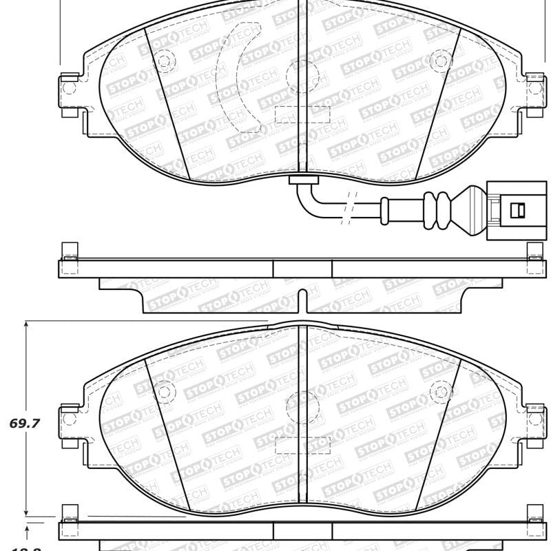 Stoptech 309.16330 - STO309.16330 - StopTech Sport 12-17 Volkswagen CC Front Brake Pads - Shipped in Europe - Tuningsupply.com