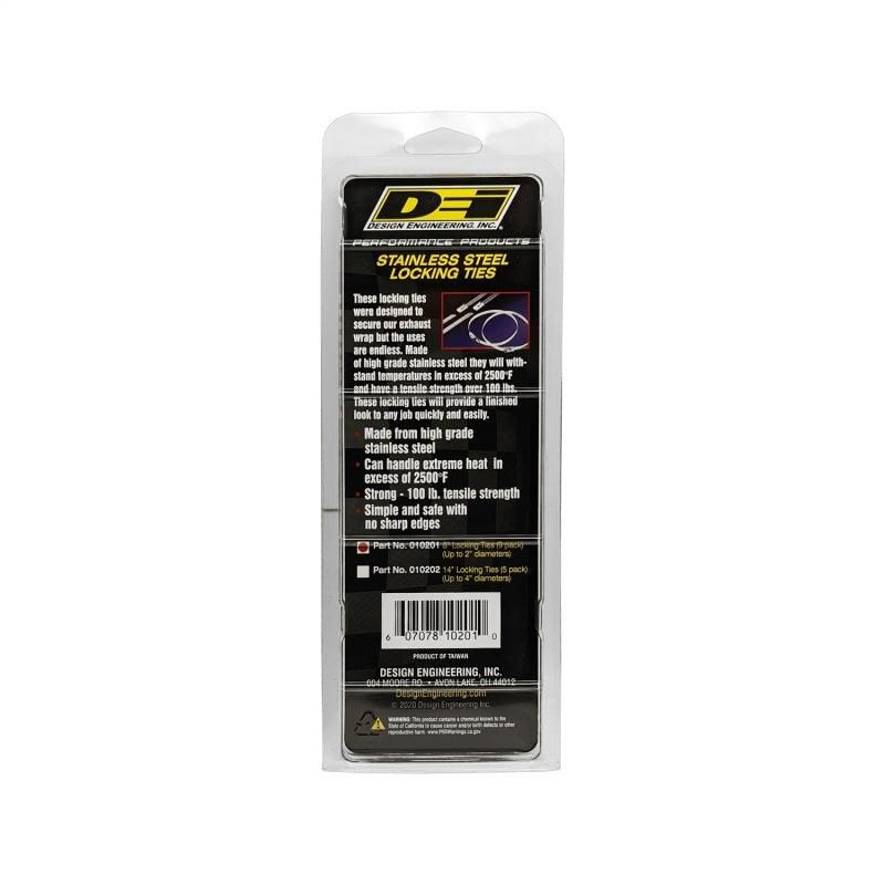 DEI 10201 - DEI10201 - DEI Stainless Steel Locking Tie 8in - 8 per pack - Shipped in Europe - Tuningsupply.com