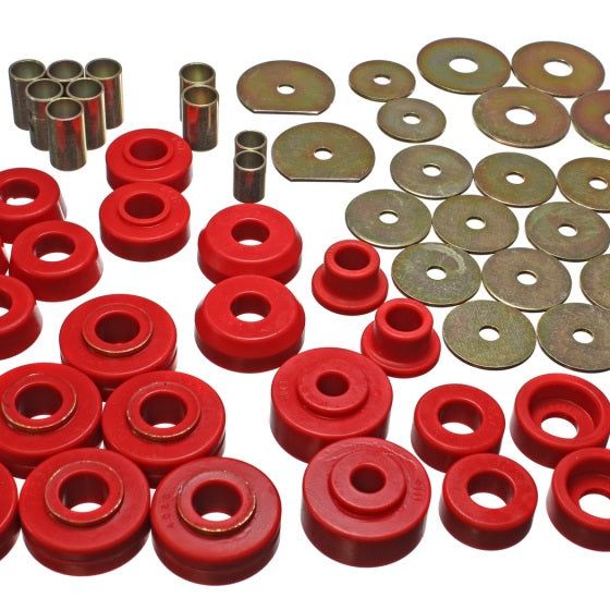 Energy Suspension 3.4138R - ENG3.4138R - Energy Suspension 65-70 Impala/Caprice Red Body Mount Set - Shipped in Europe - Tuningsupply.com