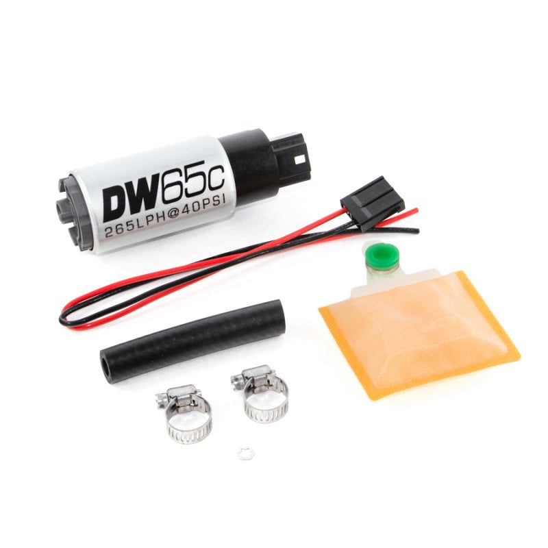 DeatschWerks 9-651-1000 - DWK9-651-1000 - DeatschWerks 265 LPH DW65C Series Compact Fuel Pump w/o Mounting Clips (w/ Universal Install Kit) - Shipped in Europe - Tuningsupply.com