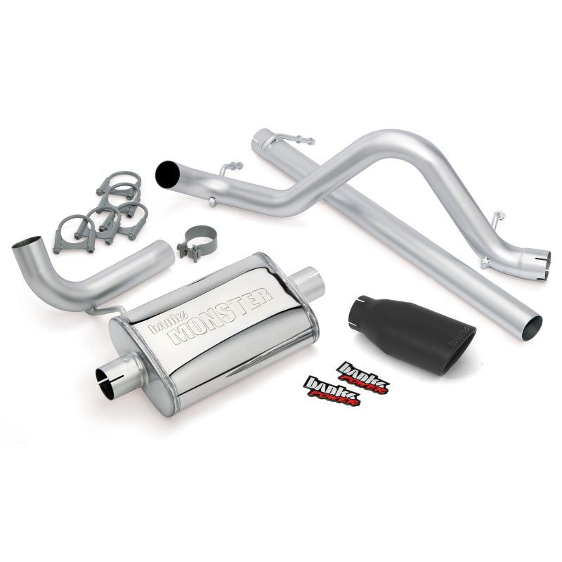 Banks Power 51321-B - GBE51321-B - Banks Power 07-11 Jeep 3.8L Wrangler - 2dr Monster Exhaust System - SS Single Exhaust w/ Black Tip - Shipped in Europe - Tuningsupply.com