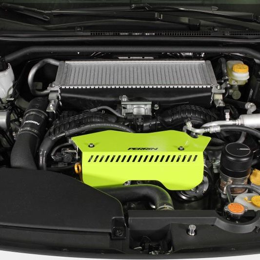 Perrin Performance PSP-ENG-153NY - PERPSP-ENG-153NY - PERRIN 22-25 Subaru WRX Pulley Cover - Neon Yellow (TALL - For Use w/o PERRIN AOS) - Shipped in Europe - Tuningsupply.com