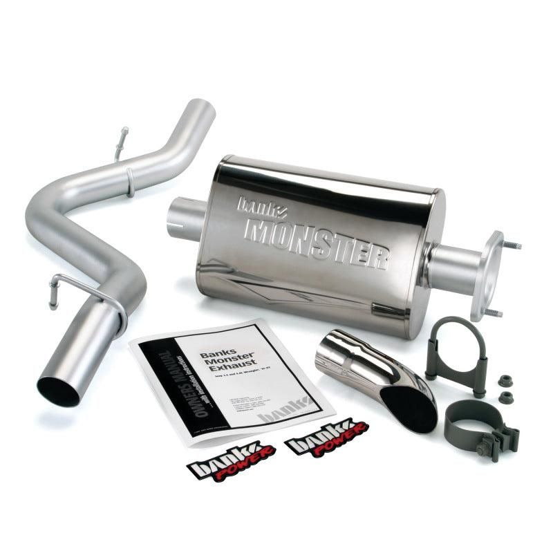 Banks Power 51311 - GBE51311 - Banks Power 91-95 Jeep 4.0L Wrangler Monster Exhaust System - SS Single Exhaust w/ Chrome Tip - Shipped in Europe - Tuningsupply.com