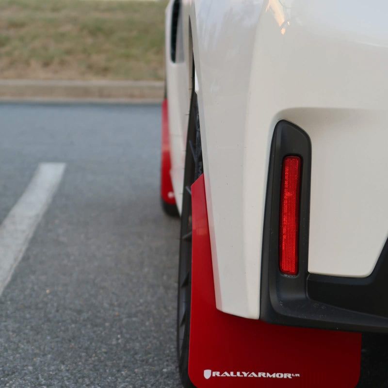 Rally Armor MF89-UR-RD-WH - RALMF89-UR-RD-WH - Rally Armor 23-25 Toyota GR Corolla Red UR Mud Flap w/White Logo - Shipped in Europe - Tuningsupply.com
