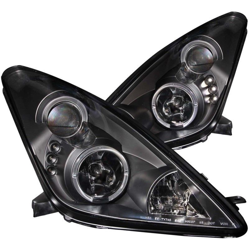 ANZO 121387 - ANZ121387 - ANZO 2000-2005 Toyota Celica Projector Headlights w/ Halo Black - Shipped in Europe - Tuningsupply.com