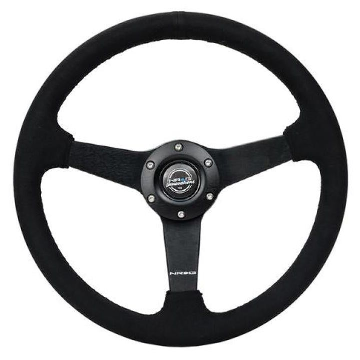 NRG RST-037MB-SA - NRGRST-037MB-SA - NRG Sport Steering Wheel (350mm/ 1.5in. Deep) Matte Black Spoke/ Black Alcantara w/ Black Stitching - Shipped in Europe - Tuningsupply.com