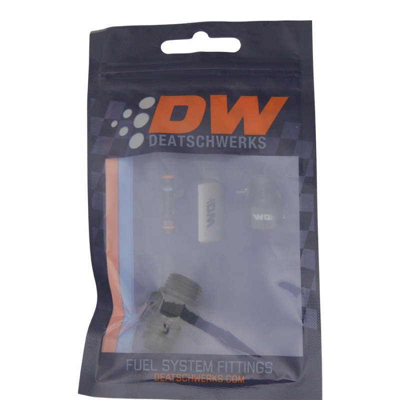 DeatschWerks 6-02-0404-B - DWK6-02-0404-B - DeatschWerks 6AN ORB Male to 6AN Male Flare Adapter (Incl O-Ring) - Anodized Matte Black - Shipped in Europe - Tuningsupply.com