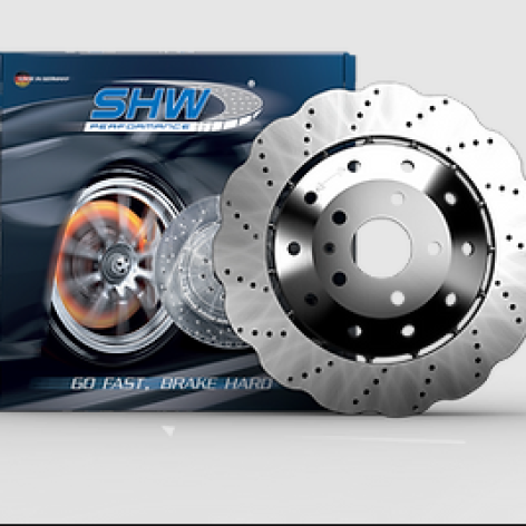 SHW Performance ARX48221 - SHWARX48221 - SHW 13-15 Audi RS5 4.2L Rear Drilled-Dimpled Lightweight Wavy Brake Rotor (8T0615601A) - Shipped in Europe - Tuningsupply.com