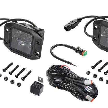 Hella LA358176831 - HELLA358176831 - Hella Universal Black Magic 3.2in L.E.D. Cube Kit - Flood Beam (Flush Mount) - Shipped in Europe - Tuningsupply.com