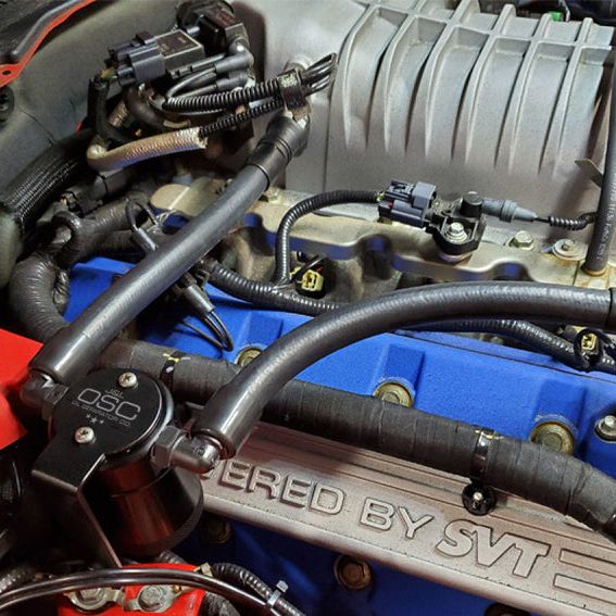 J&L 3040P-B - JLT3040P-B - J&L 07-14 Ford Mustang GT500 Oil Separator 3.0 Passenger Side (Remote Mount) - Black Anodized - Shipped in Europe - Tuningsupply.com