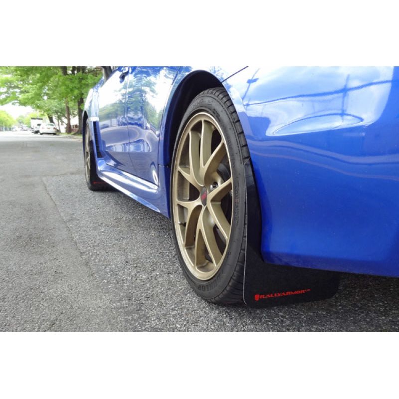 Rally Armor MF32-UR-BL/WH - RALMF32-UR-BL/WH - Rally Armor 15-21 Subaru WRX/STI Blue UR Mud Flap w/White Logo - Shipped in Europe - Tuningsupply.com