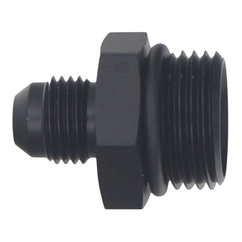 DeatschWerks 6-02-0407-B - DWK6-02-0407-B - DeatschWerks 10AN ORB Male to 6AN Male Flare Adapter (Incl O-Ring) - Anodized Matte Black - Shipped in Europe - Tuningsupply.com