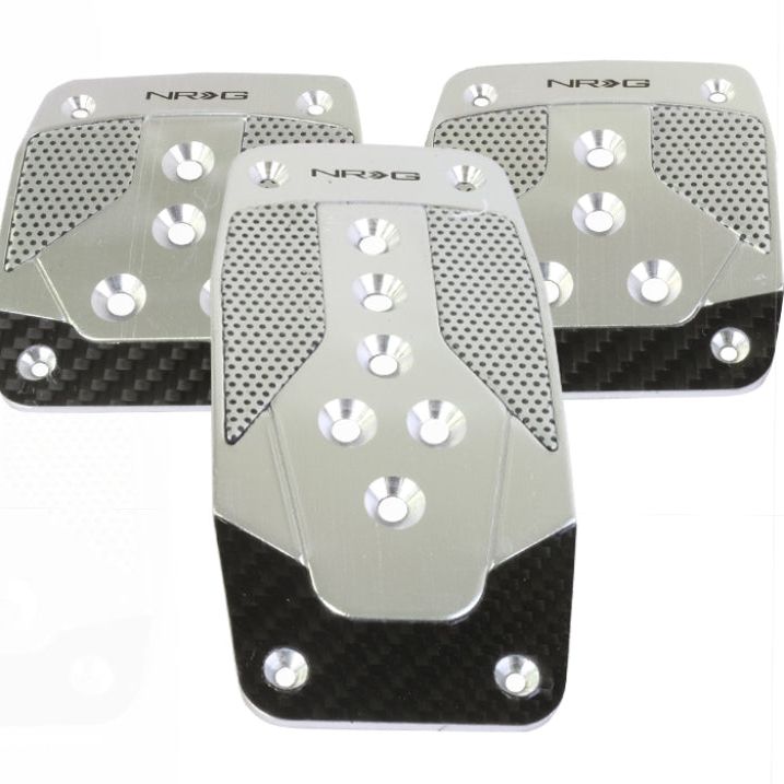 NRG PDL-400SL - NRGPDL-400SL - NRG Aluminum Sport Pedal M/T - Silver w/Black Carbon - Shipped in Europe - Tuningsupply.com
