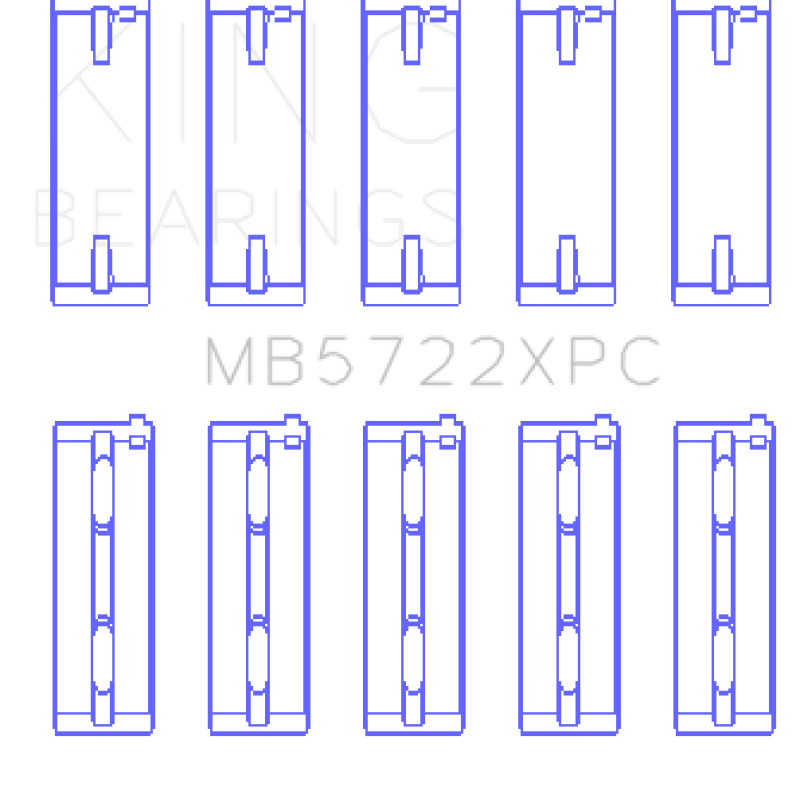 King Engine Bearings GMB5722XPC - KINGMB5722XPC - King Engine Bearings 2007+ Mitsubishi 4B11T EVO X Coated Performance Main Bearing Set - Size STD - Shipped in Europe - Tuningsupply.com
