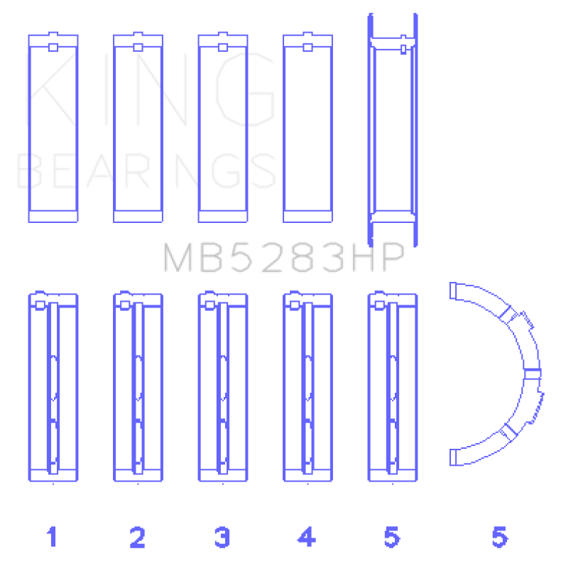 King Engine Bearings GMB5283HP - KINGMB5283HP - King Engine Bearings Performance Main Bearing Set - Size STD - Shipped in Europe - Tuningsupply.com