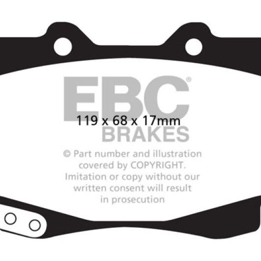 EBC DP62005 - EBCDP62005 - EBC 99-04 Toyota Tacoma 4WD 2.7 Greenstuff Front Brake Pads - Shipped in Europe - Tuningsupply.com