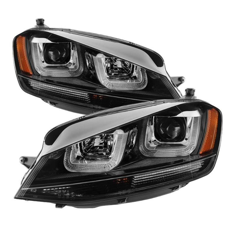 SPYDER 5080578 - SPY5080578 - Spyder Volkswagen Golf VII 14-16 Projector Headlights DRL LED Blk Stripe Blk PRO-YD-VG15-BLK-DRL-BK - Shipped in Europe - Tuningsupply.com