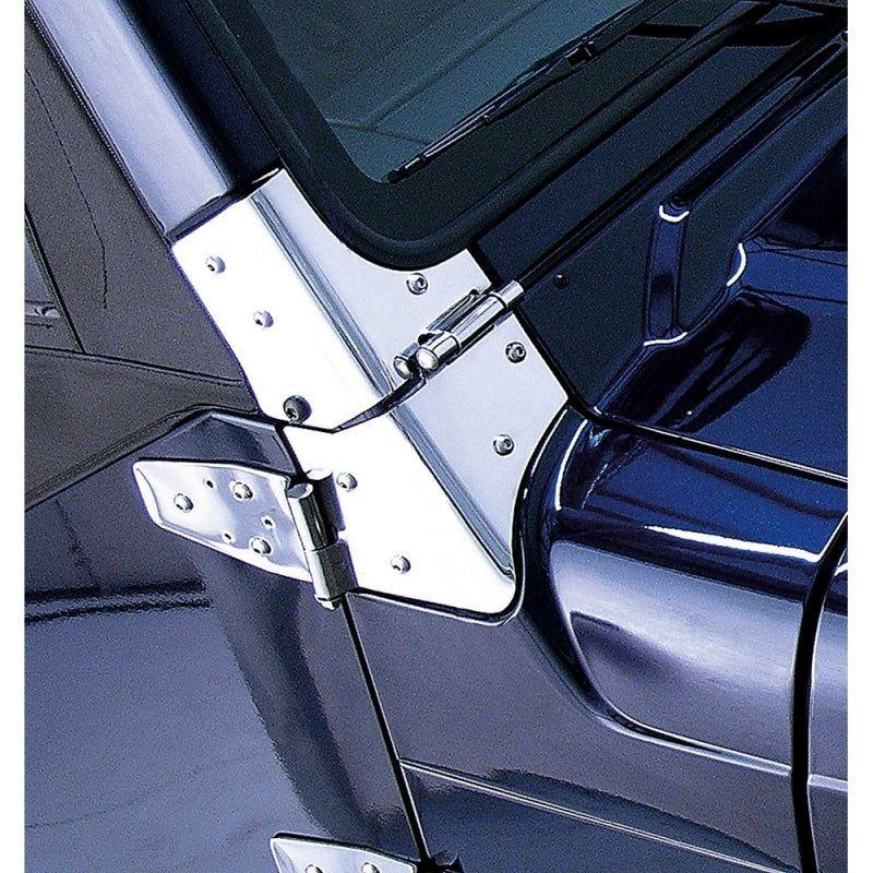 Rugged Ridge 11112.02 - RUG11112.02 - Rugged Ridge 97-06 Jeep Wrangler Stainless Steel Windshield Hinges - Shipped in Europe - Tuningsupply.com