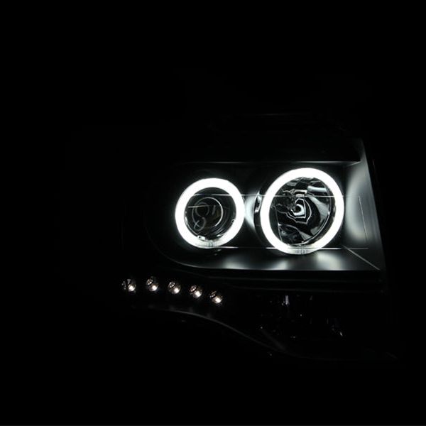 ANZO 111113 - ANZ111113 - ANZO 2007-2014 Ford Expedition Projector Headlights w/ Halo Black - Shipped in Europe - Tuningsupply.com