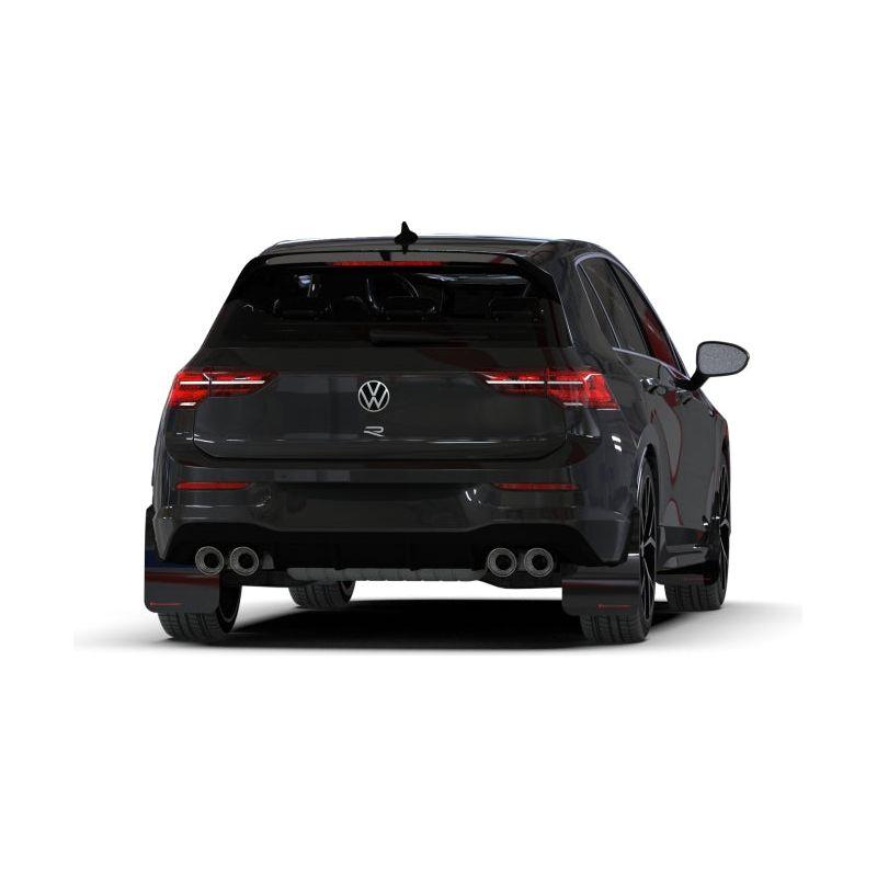 Rally Armor MF80-UR-RD/WH - RALMF80-UR-RD/WH - Rally Armor 22-25 VW MK8 Golf GTI/R Red UR Mud Flap w/White Logo - Shipped in Europe - Tuningsupply.com
