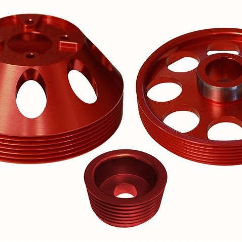Torque Solution TS-GEN-006R - TQSTS-GEN-006R - Torque Solution Lightweight WP/Crank/Alt Pulley Combo (Red): Hyundai Genesis Coupe 3.8 2010+ - Shipped in Europe - Tuningsupply.com