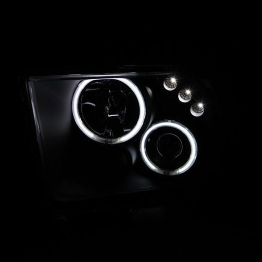 ANZO 121166 - ANZ121166 - ANZO 2005-2009 Ford Mustang Projector Headlights w/ Halo Black - Shipped in Europe - Tuningsupply.com