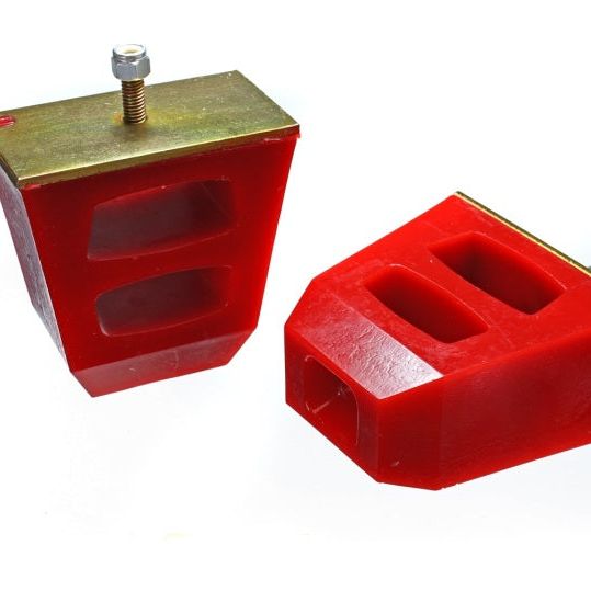 Energy Suspension 9.9104R - ENG9.9104R - Energy Suspension Universal 4.5in Tall x 4.5in Long x 2.5in Wide Red Bump Stops (2 per set) - Shipped in Europe - Tuningsupply.com