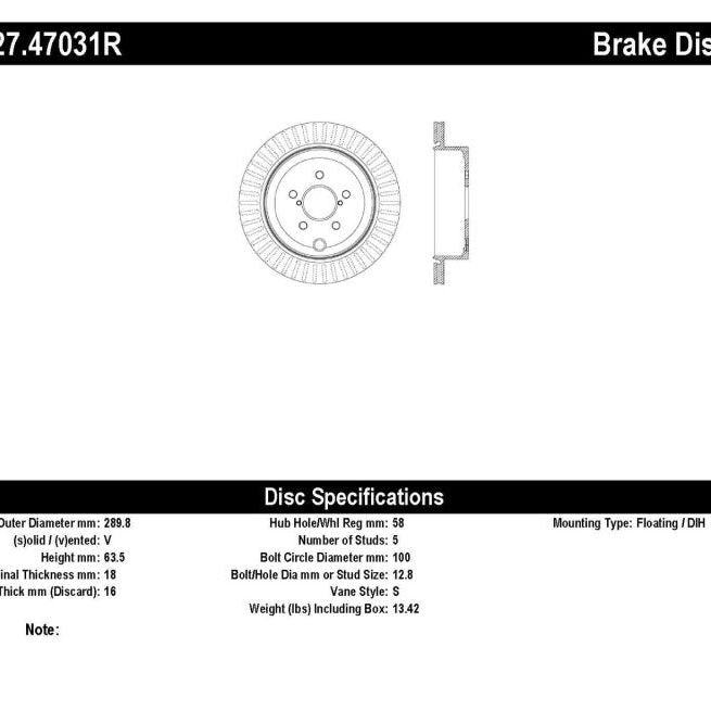 Stoptech 127.47031R - STO127.47031R - StopTech Slotted & Drilled Sport Brake Rotor - Shipped in Europe - Tuningsupply.com