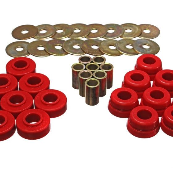 Energy Suspension 3.4126R - ENG3.4126R - Energy Suspension GM Body Mount Set W/Hardware - Red - Shipped in Europe - Tuningsupply.com
