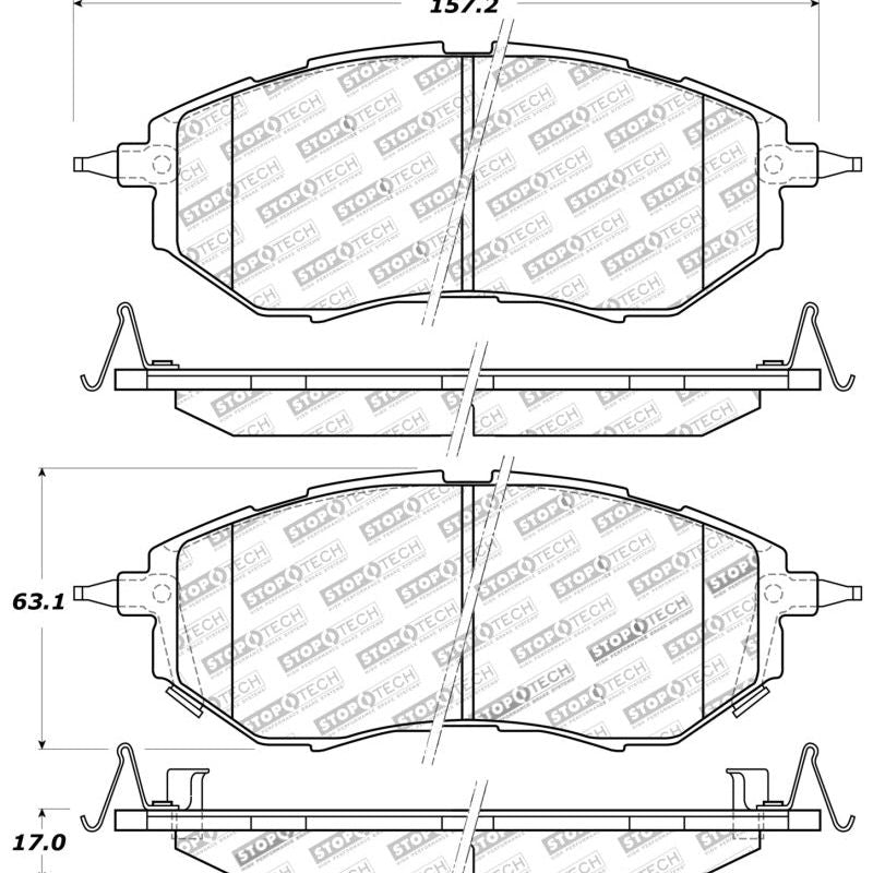 Stoptech 309.10780 - STO309.10780 - StopTech Performance 05-08 Legacy 2.5 GT Front Brake Pads - Shipped in Europe - Tuningsupply.com