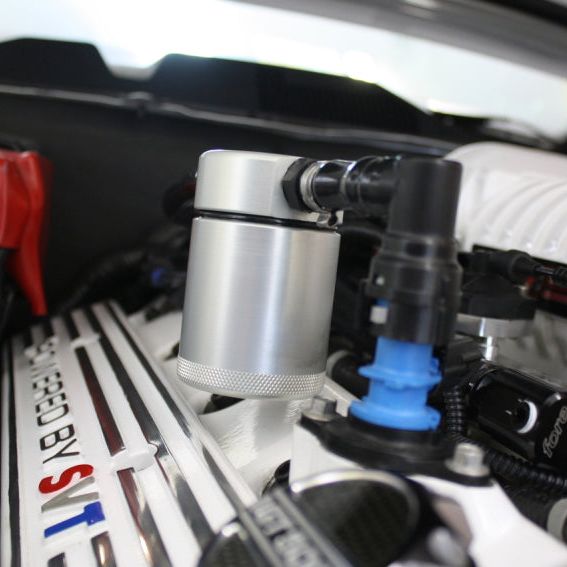 J&L 3012P-C - JLT3012P-C - J&L 07-14 Ford Mustang GT500 Passenger Side Oil Separator 3.0 - Clear Anodized - Shipped in Europe - Tuningsupply.com