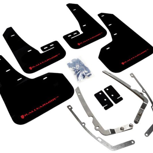 Rally Armor MF37-UR-BLK/RD - RALMF37-UR-BLK/RD - Rally Armor 15-21 MKVII VW Golf/GTI Black UR Mud Flap w/Red Logo - Shipped in Europe - Tuningsupply.com