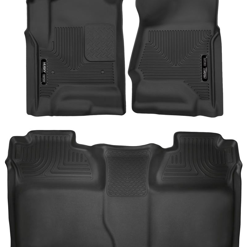 Husky Liners 53908 - HSL53908 - Husky Liners 14-18 Chevrolet Silverado Crew Cab X-Act Contour Front & Second Seat Floor Liners - Shipped in Europe - Tuningsupply.com