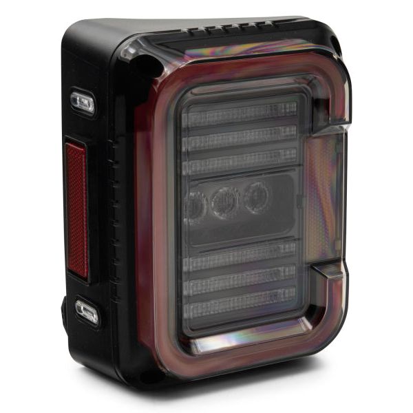 Raxiom J138358 - RAXJ138358 - Raxiom 07-18 Jeep Wrangler JK Axial Series LED Halo Tail Lights- Black Housing (Dark Smoked Lens) - Shipped in Europe - Tuningsupply.com