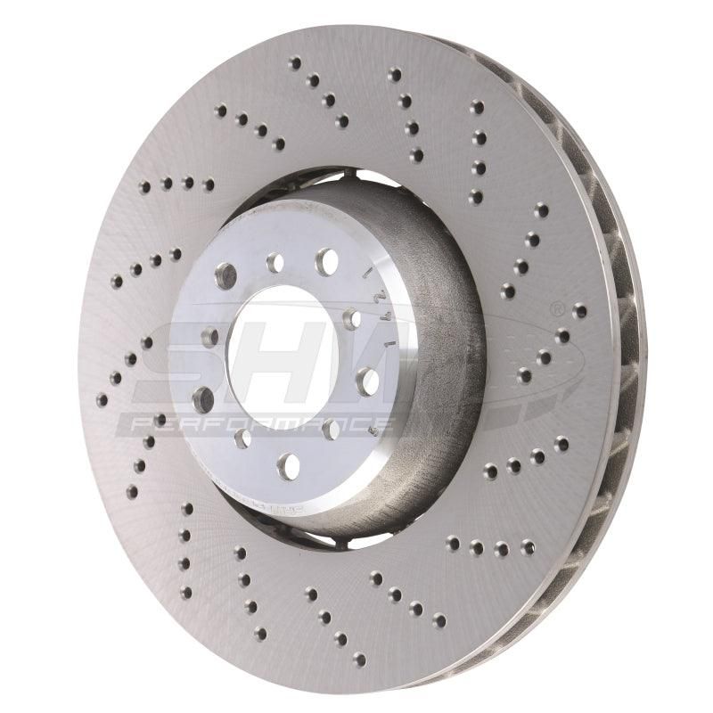 SHW Performance BFR48061 - SHWBFR48061 - SHW 06-10 BMW M5 5.0L Right Front Cross-Drilled Lightweight Brake Rotor (34112282806) - Shipped in Europe - Tuningsupply.com
