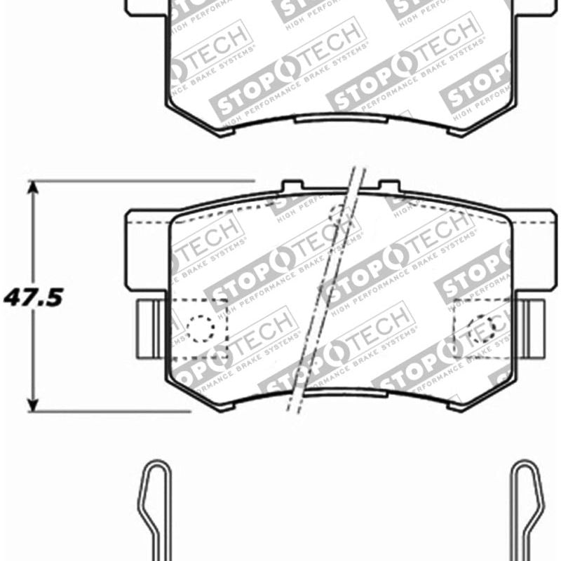 Stoptech 309.05370 - STO309.05370 - StopTech Performance 00-09 Honda S2000 / 92-07 Accord / 04-10 Acura TSX / 02-06 RSX Rear Brake Pads - Shipped in Europe - Tuningsupply.com