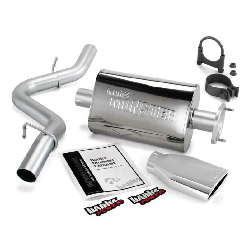 Banks Power 51315 - GBE51315 - Banks Power 04-06 Jeep 4.0L Wrangler Unlimited Monster Exhaust Sys - SS Single Exhaust w/ Chrome Tip - Shipped in Europe - Tuningsupply.com