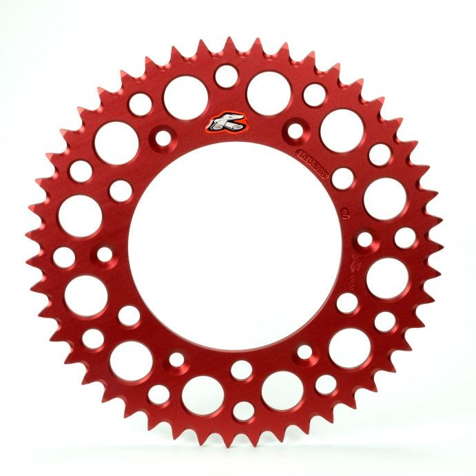 Renthal 189U-420-55GRRD - REN189U-420-55GRRD - Renthal 96-02 Honda CR80RB Rear Grooved Sprocket - Red 420-55P Teeth - Shipped in Europe - Tuningsupply.com