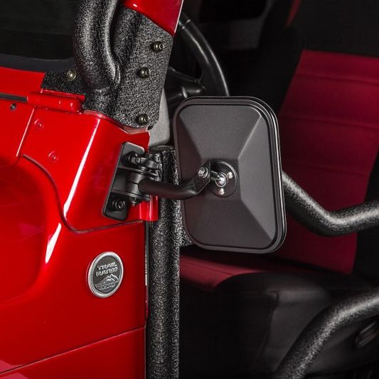 Rugged Ridge 11025.22 - RUG11025.22 - Rugged Ridge 97-18 Jeep Wrangler Textured Black Rectangular Stubby Trail Mirror Kit - Shipped in Europe - Tuningsupply.com