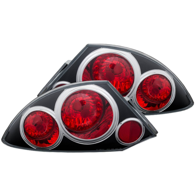 ANZO 221081 - ANZ221081 - ANZO 2000-2005 Mitsubishi Eclipse Taillights Black - Shipped in Europe - Tuningsupply.com