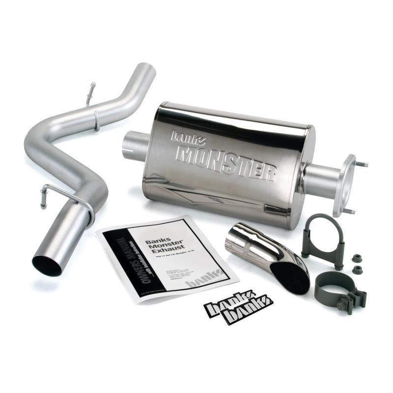 Banks Power 51311 - GBE51311 - Banks Power 91-95 Jeep 4.0L Wrangler Monster Exhaust System - SS Single Exhaust w/ Chrome Tip - Shipped in Europe - Tuningsupply.com